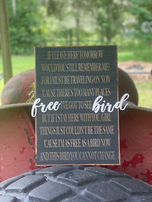 Free Bird Lyric Wall Hanger