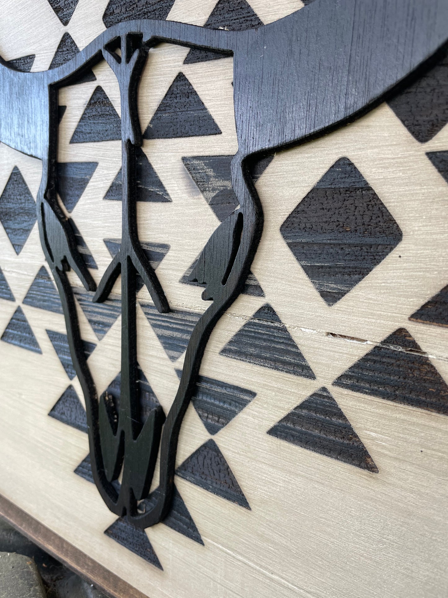 Aztec Cow Skull Hanger