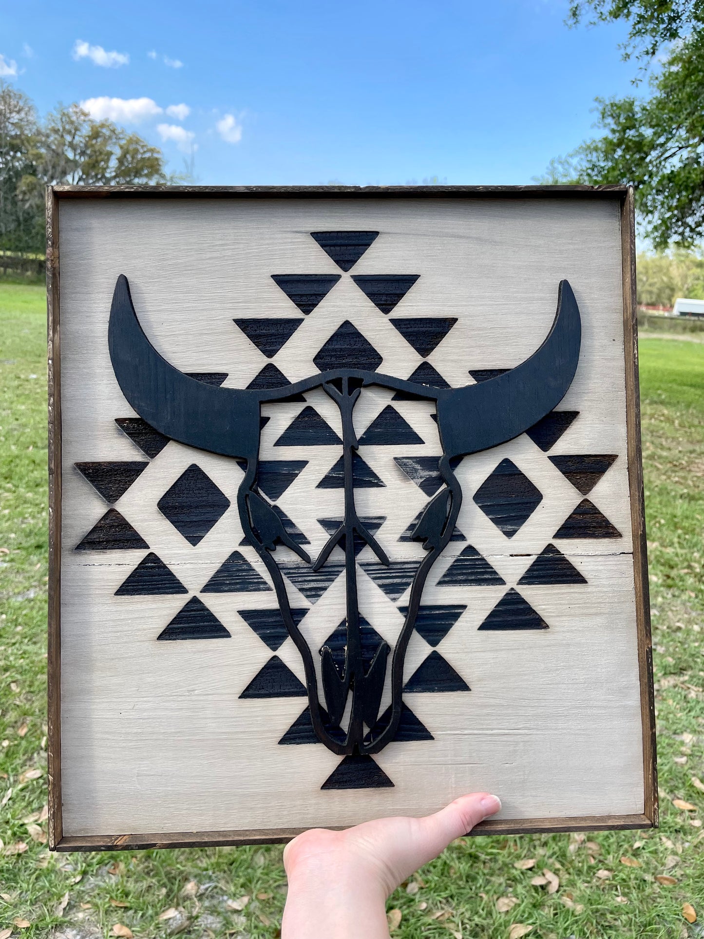 Aztec Cow Skull Hanger